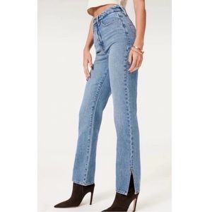 Good American Good Boy Split Hem Jeans Blue941